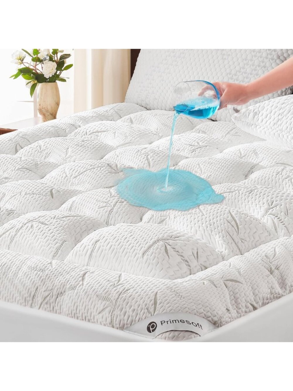 Queen Mattress Topper - Thick Pillow Top, Deep Pocket, Soft & Waterproof Pad